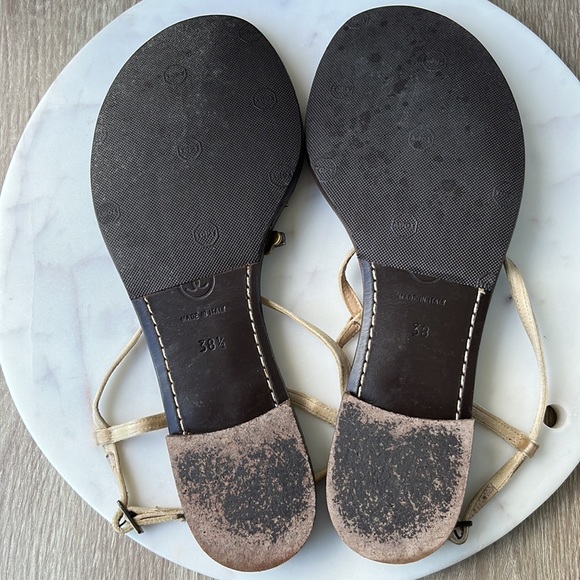 Authentic Chanel Dark Brown/Gold/Jewel Thong Sandals - Picture 7 of 16